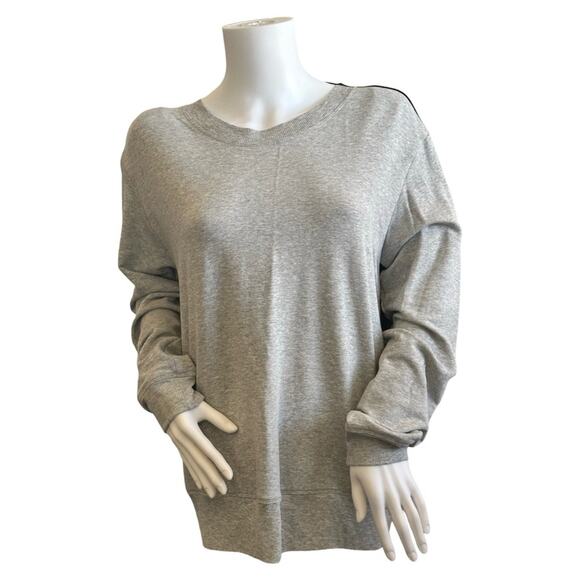 #T48 Sky Sheer Cowl Back Light Weight Sweatshirt SZ L $110 - Picture 2 of 10